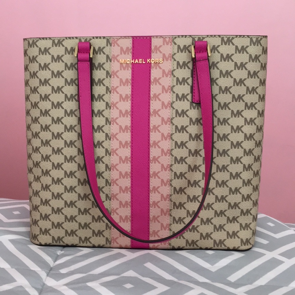Michael Kors Pink Stripe Tote